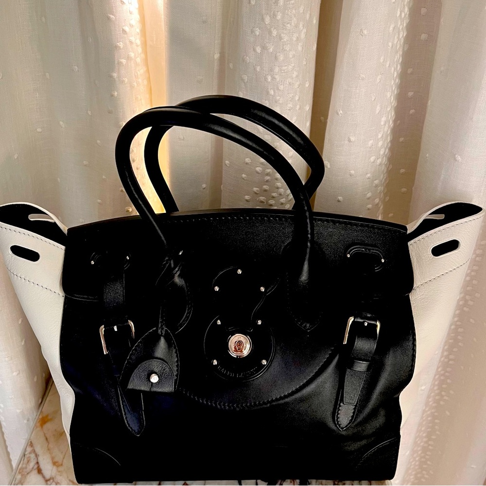 Ralph Lauren Black and White Ricky Women's Bag